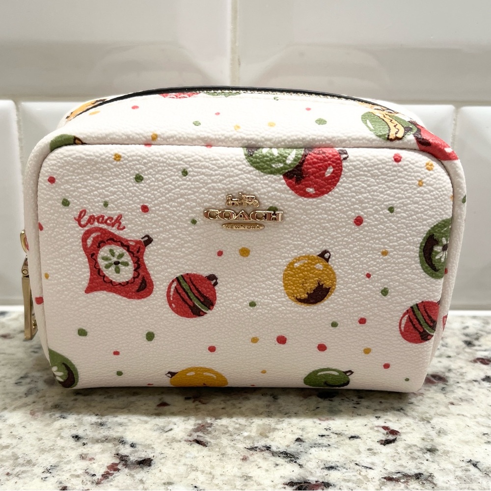 Coach Ornament Mini Boxy Cosmetic Case NWOT